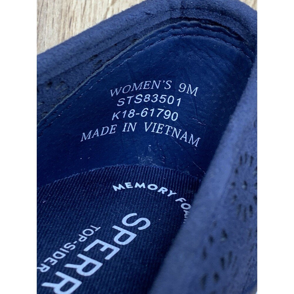 Sperry Slip On Shoes Womens 9 M  Navy Perforated Memory Foam Casual Flats - Picture 9 of 12